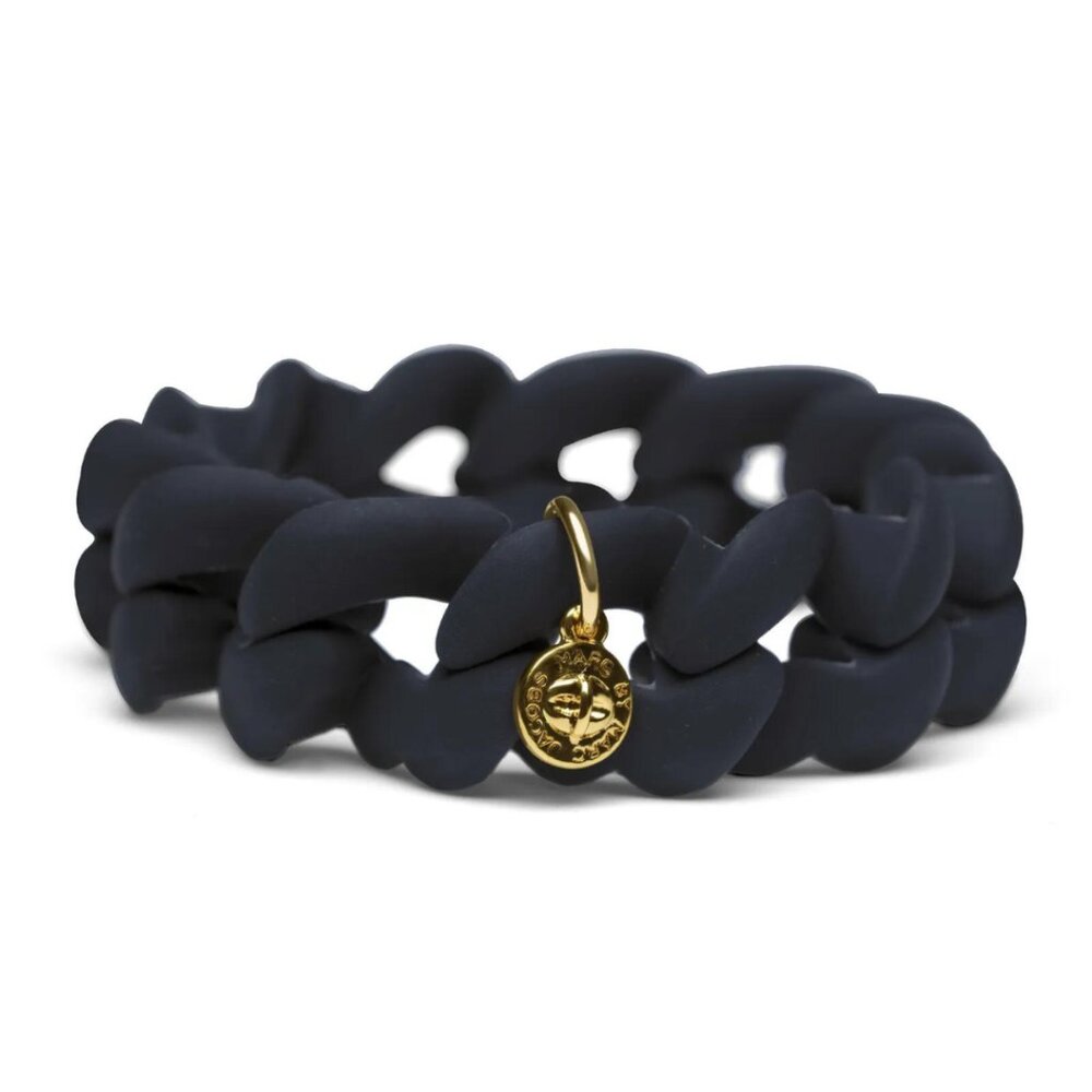 Marc By Marc Jacobs Black Turnlock Rubber Stretch Bracelet